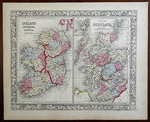 Ireland & Scotland Shetlands Orkneys Hebrides 1860 Mitchell Civil War era map
