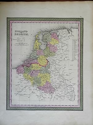 Netherlands Holland Belgium Brabant Flanders Zealand c. 1846-9 Mitchell map