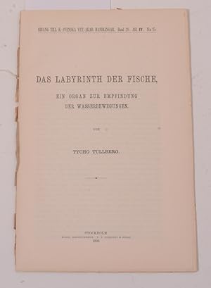 Seller image for Das Labyrinth der fische, ein organ zur empfindung der wasserbewegungen for sale by Thulin&Ohlson AntiqBookseller Since 1918