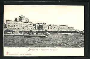Cartolina Siracusa, Panorama dal Porto