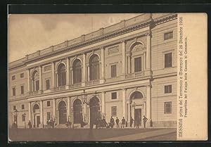 Cartolina Messina, Prima del Terremoto e Maremoto del 28 Decembre 1908, Prospettioa del Palazzo d...