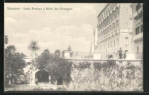 Cartolina Siracusa, Fonte Aretusa e Hotel des Etrangers