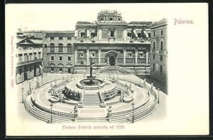 Cartolina Palermo, Fontana Pretoria costruita nel 1550