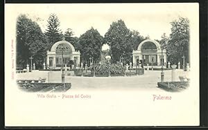 Cartolina Palermo, Villa Giulia, Piazza del Centro