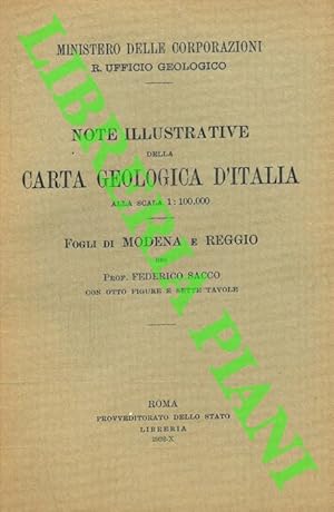 Bild des Verkufers fr Note illustrative della Carta Geologica d'Italia. Fogli di Modena e Reggio. zum Verkauf von Libreria Piani