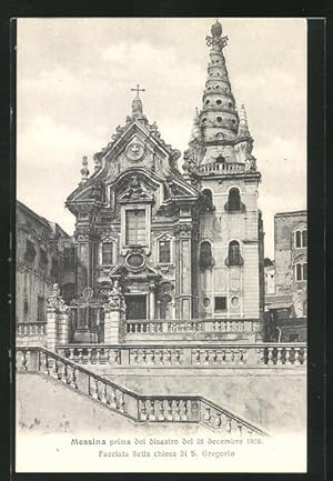 Cartolina Messina, Facciata della chiesa di S. Gegorio