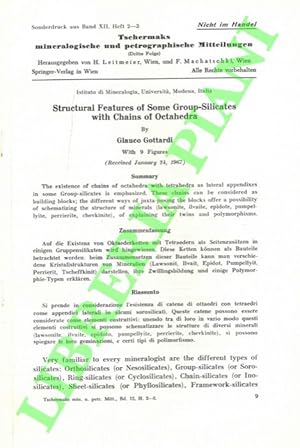 Immagine del venditore per Structural features of some group-silicates with chains of Octahedra. venduto da Libreria Piani
