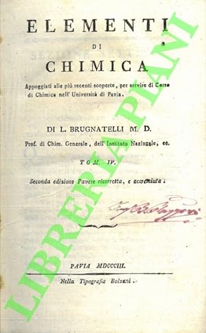 Elementi di chimica. Tomo IV.