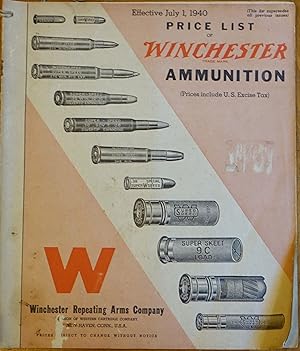 Imagen del vendedor de Effective July 1,1940 Price List of Winchester Ammunition a la venta por Faith In Print