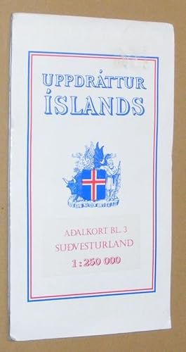 1:250000 Map of Iceland Sheet 3: South-West Iceland (Uppdráttur Íslands Aðalkort Blað 3: Suðvestu...