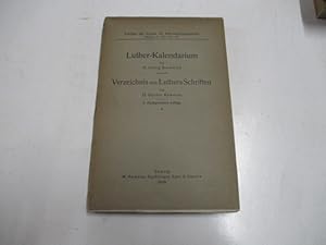 Bild des Verkufers fr Verzeichuis von Luthers Schriften. zum Verkauf von Ottmar Mller