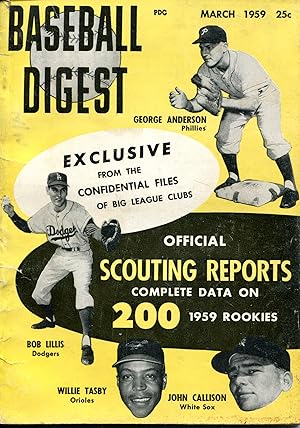 Imagen del vendedor de Baseball Digest, March 1959 a la venta por Centurybookstwo