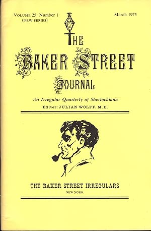 Imagen del vendedor de THE BAKER STREET JOURNAL ~ An Irregular Quarterly of Sherlockiana ~ March 1975 a la venta por SCENE OF THE CRIME 