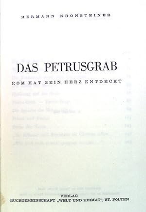 Image du vendeur pour Das Petrusgrab: Rom hat sein Herz entdeckt. mis en vente par books4less (Versandantiquariat Petra Gros GmbH & Co. KG)