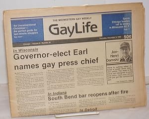 Imagen del vendedor de Chicago GayLife: the Midwestern gay weekly; vol. 8, #26, Thursday, December 9, 1982: Wisconsin Governor-elect names gay press chief a la venta por Bolerium Books Inc.