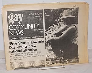 Imagen del vendedor de GCN: Gay Community News; the weekly for lesbians and gay males; vol. 16, #6, August 14-20, 1988; Act Up Zaps Fisons Co a la venta por Bolerium Books Inc.