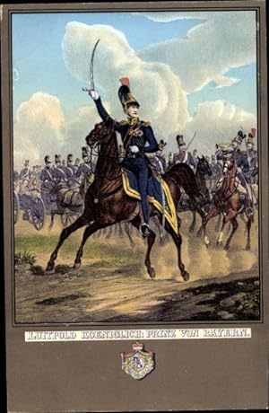 Künstler Ansichtskarte / Postkarte Luitpold Prinz von Bayern, Kavallerie Attacke mit Säbel, Ziehe...
