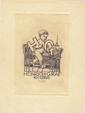 Image du vendeur pour Ex Libris Heinrich Graf. Putto mit Eignerinitialen. mis en vente par Antiquariat  Braun