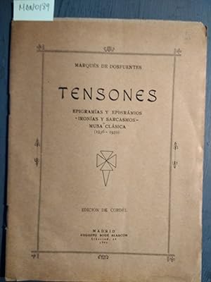 Imagen del vendedor de TENSONES. Epigramias y Epigramios - Ironias y Sarcasmos - Musa Clasica (1936 - 1939) Edicion de Cordel. a la venta por LIBRERIA CLIO