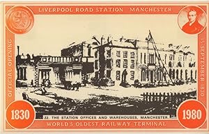 Manchester Station Office & Warehouses Liverpool Road Railway Postcard