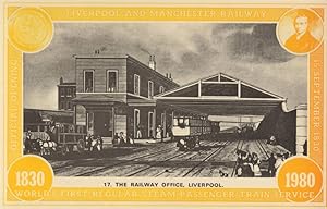 Liverpool & Manchester Ticket Station Railway Office 150 Years Postcard