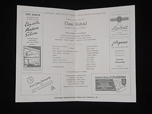 Immagine del venditore per Programmzettel Bhnen der Stadt Kln in der Aula der Universitt 1950/51. DAME KOBOLD von Calderon. Insz./ Bearb.: Rolf Henniger, Musik/ musikal. Ltg.: Heinz Pauels, Bhnenbild: Walter Gondolf, Kostme: Wera Schawlinsky. Mit Edith Teichmann, Magda Hennings, Gerhard Becker, Otto Collin, Friedl Mnzer, Paul Brks, Kurt Beck, Curt Faber, Gerd Mayer, Hannes Hoff, Rolf Fuchs venduto da Fast alles Theater! Antiquariat fr die darstellenden Knste