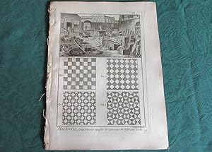 Encyclopédie Diderot et D'Alembert - Recueil de 12 planches de Marbrerie - Édition originale.