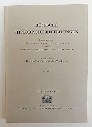 Bild des Verkufers fr Rmische Historische Mitteilungen. Heft 21. Mit Abb. zum Verkauf von Der Buchfreund