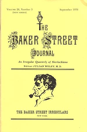 Imagen del vendedor de THE BAKER STREET JOURNAL ~ An Irregular Quarterly of Sherlockiana ~ September 1976 a la venta por SCENE OF THE CRIME 