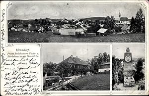 Ansichtskarte / Postkarte Henndorf am Wallersee Salzburg, Panorama, Wohnhaus und Grab Franz Stelz...