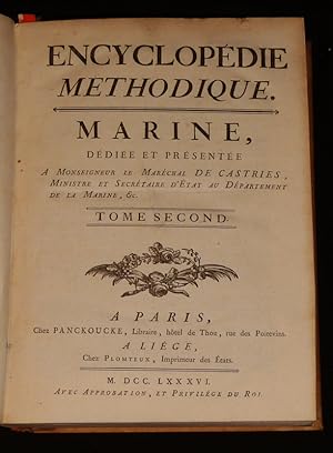 Image du vendeur pour Encyclopdie mthodique, ou par ordre de matires : Marine, Tome 2 mis en vente par Abraxas-libris