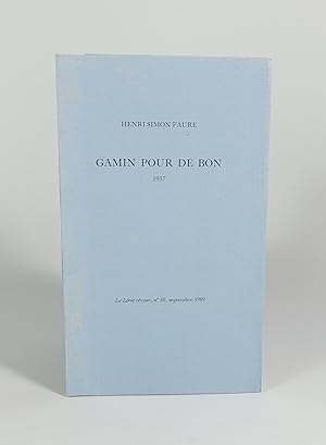 Bild des Verkufers fr Gamin pour de bon. 1937 zum Verkauf von Librairie L'Autre sommeil