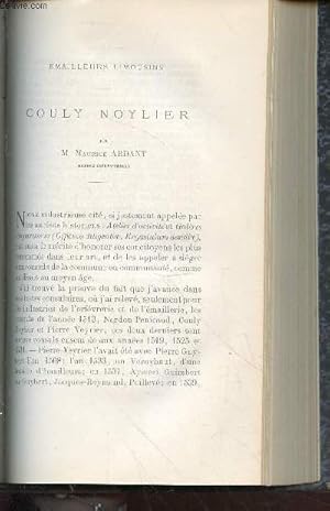 Imagen del vendedor de Tir  part : Emailleurs Limousins : Couly Noylier - Bulletin de la Socit Archologique et Historique de la Charente Quatrime srie - Tome 3 - Anne 1865. a la venta por Le-Livre