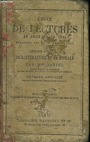 Seller image for Choix de lectures en prose et en vers ou leon abrges de littrature et de morale for sale by Le-Livre