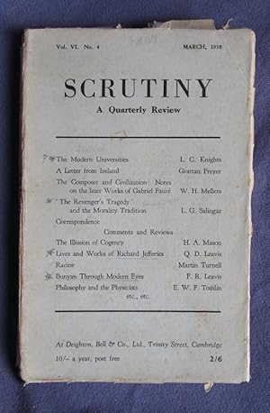 Bild des Verkufers fr Scrutiny, A Quarterly Review: Vol. VI No 4 March, 1938 zum Verkauf von C L Hawley (PBFA)