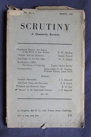 Bild des Verkufers fr Scrutiny, A Quarterly Review: Vol. VIII No 4 March, 1940 zum Verkauf von C L Hawley (PBFA)