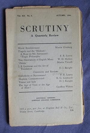 Seller image for Scrutiny, A Quarterly Review: Vol. XII No 12 Autumn, 1944 for sale by C L Hawley (PBFA)