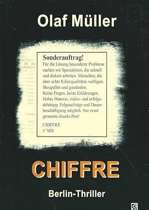 Bild des Verkufers fr Chiffre. Berlin-Thriller. zum Verkauf von Lewitz Antiquariat