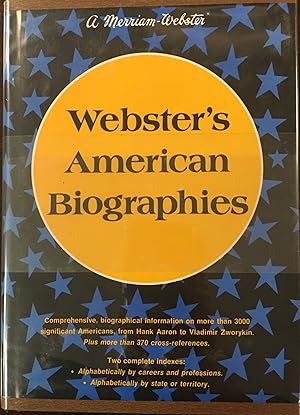 Image du vendeur pour Webster's American Biographies mis en vente par BookMarx Bookstore