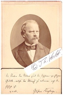 Seller image for GUSTAV FREYTAG (1816-95) deutscher Schriftsteller, liberale Zeitschrift DIE GRENZBOTEN, Sachsen-Coburg-Gothascher Hofrat, Inbegriff des deutschen Liberalen. 1870/71 nahm er als Berichterstatter im Hauptquartier des preuischen Kronprinzen Friedrich am Deutsch-Franzsischen Krieg teil. Orden Pour le mrite fr Wissenschaften und Knste for sale by Herbst-Auktionen