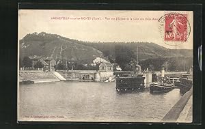 Carte postale Amfreville-sous-les-Monts, Vue sur l`Ecluse et la Côte des Deux Amans