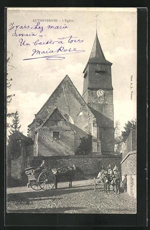 Carte postale Authevernes, L`Église