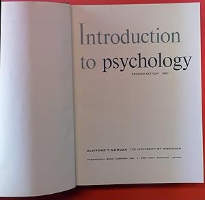 Image du vendeur pour Introduction to psychology. Second Edition 1961. mis en vente par biblion2