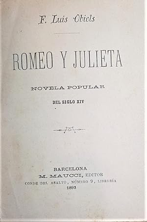Romeo y Julieta. Novela popular del Siglo XIV.