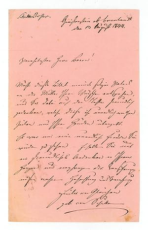 Bild des Verkufers fr Eigenh. Brief mit U. ("Emilie von Gleichen / geb. von Schiller"). zum Verkauf von Antiquariat INLIBRIS Gilhofer Nfg. GmbH