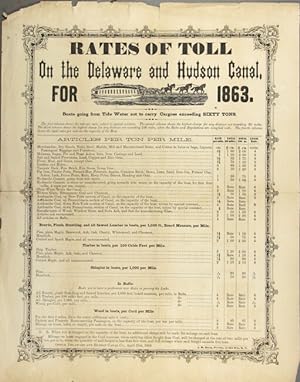 Immagine del venditore per Rates of toll on the Delaware and Hudson Canal, for 1863 venduto da Rulon-Miller Books (ABAA / ILAB)