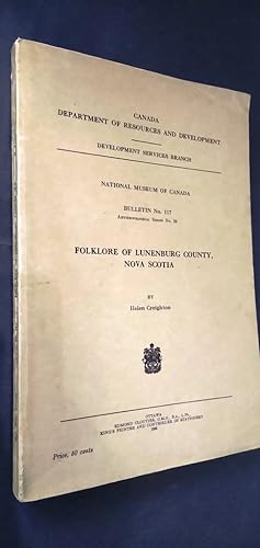 Folklore Of Lunenburg County, Nova Scotia -Canada Department Of Resources And Development Nationa...