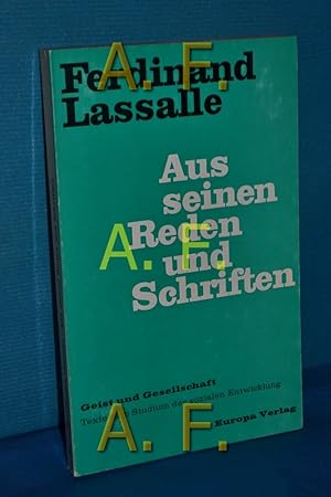 Imagen del vendedor de Aus seinen Reden und Schriften (Geist und Gesellschaft) a la venta por Antiquarische Fundgrube e.U.