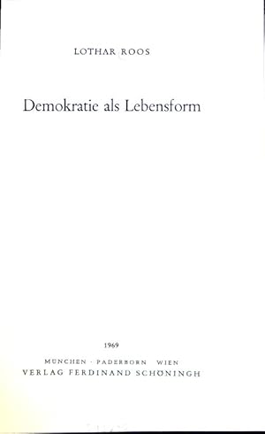 Bild des Verkufers fr Demokratie als Lebensform. Abhandlungen zur Sozialethik, Band 1. zum Verkauf von books4less (Versandantiquariat Petra Gros GmbH & Co. KG)