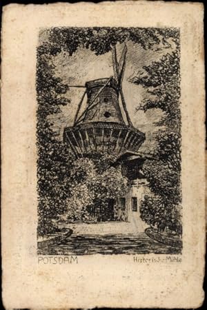 Imagen del vendedor de Knstler Ansichtskarte / Postkarte Potsdam in Brandenburg, Historische Mhle im Park Sanssouci a la venta por akpool GmbH